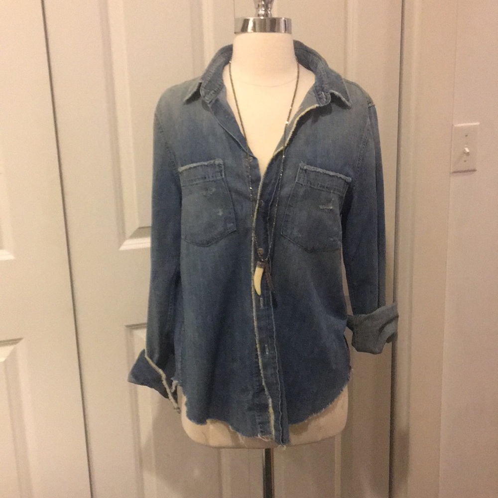 Mother brand denim button down shirt